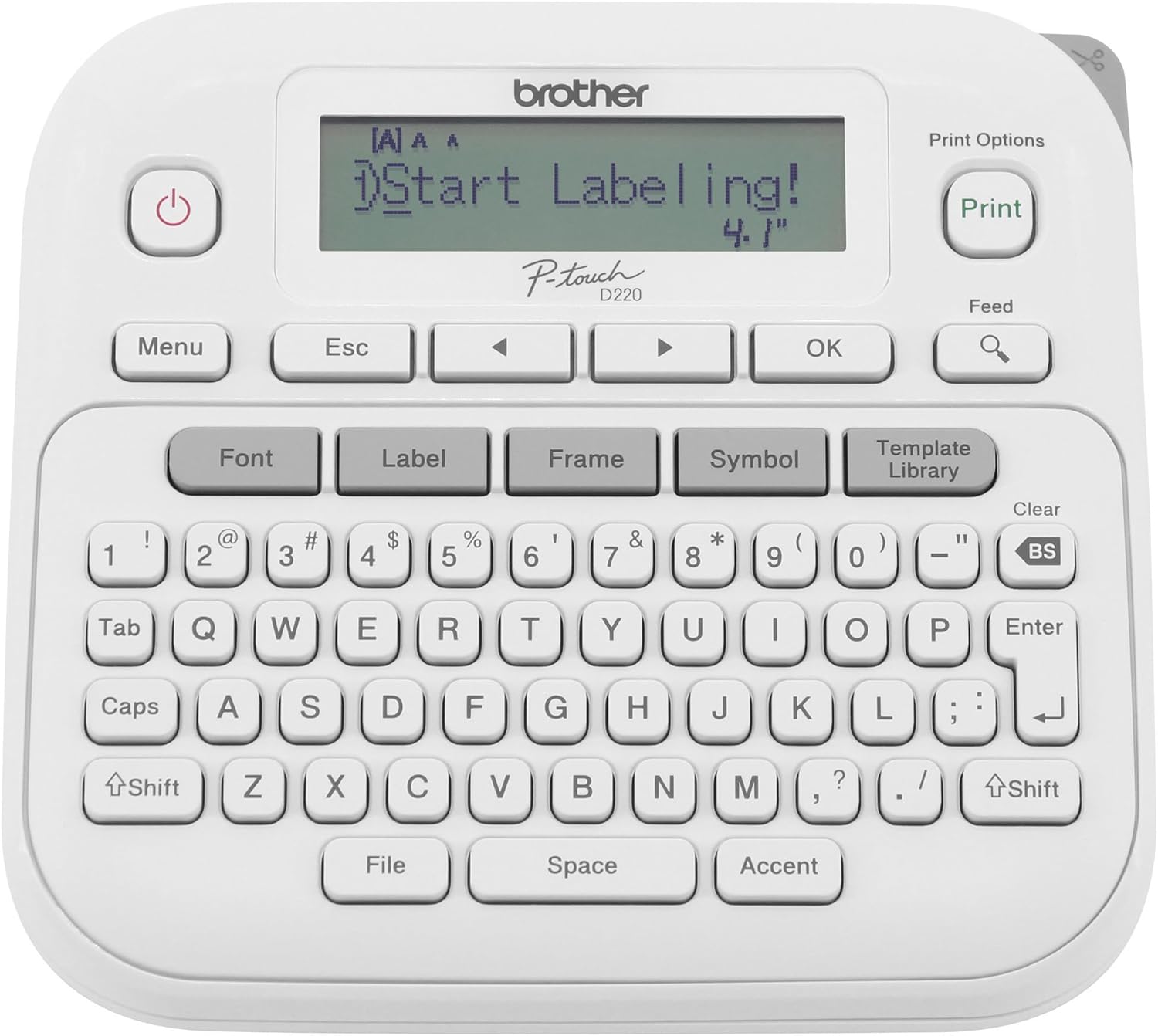 Brother P-Touch PTD220 Home/Office Everyday Label Maker | Prints TZe Label Tapes up to ~1/2 inch White