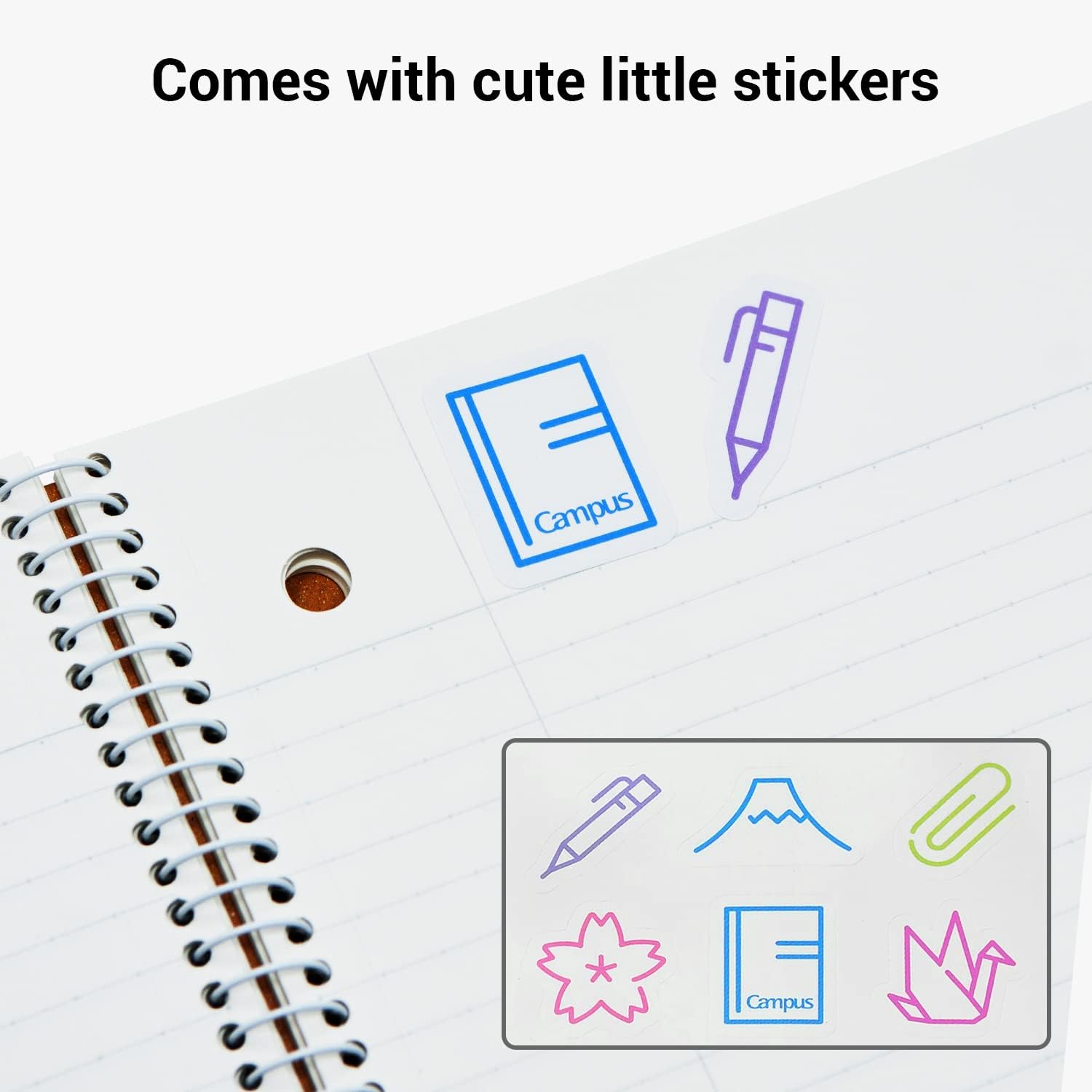 KOKUYO Spiral Notebook, 3 Pack Campus 10-1/2" x 8" Subject Notebooks with College Ruled, 80 Sheets, Pink Blue Green 3 Holes School Spiral Journal for Work Study Note Taking (WSG-SU-400G1×3) - Image 9