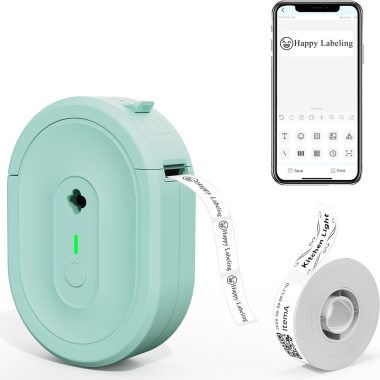 Label Maker Machine with Tape, Portable Bluetooth Label Makers, Inkless Mini Printer Impresora de Etiquetas Multiple Templates for Home School Office Kitchen, Green