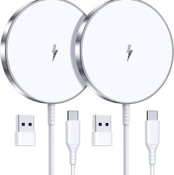 Magnetic Wireless Charger 15W Fast Mag Safe Charger for Cell Phone 16 Pro Max/16 Pro/16 Plus/16/15/14/13/12 Series 2 Pack Charging Pad for AirPods 3/2/Pro 2/Pro Mag-Safe Original Replacement