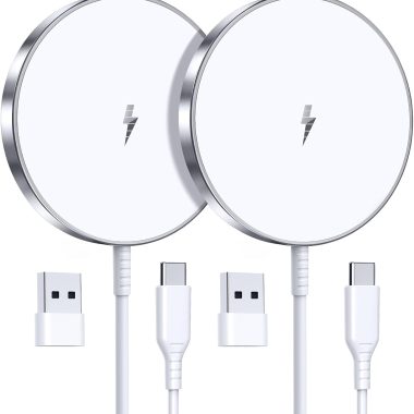 Magnetic Wireless Charger 15W Fast Mag Safe Charger for Cell Phone 16 Pro Max/16 Pro/16 Plus/16/15/14/13/12 Series 2 Pack Charging Pad for AirPods 3/2/Pro 2/Pro Mag-Safe Original Replacement